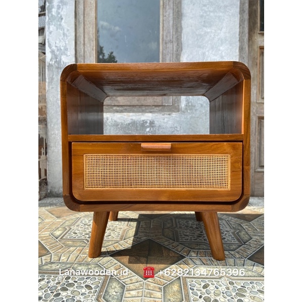bufet nightstand minimalis kayu jati Lanawooden.id Bufet penyimpanan lemari berkas bufet tempat tidu