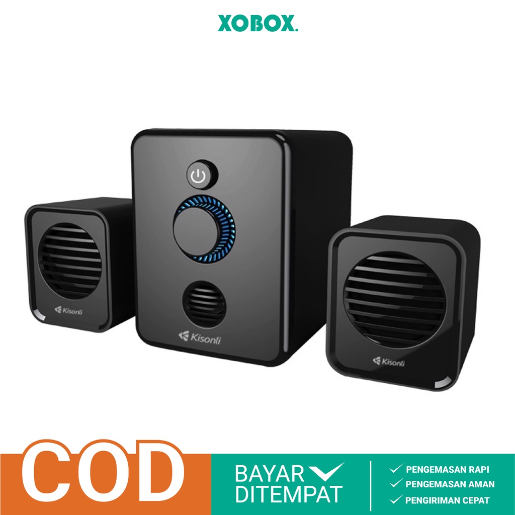 XOBOX - Speaker 2.1 Bluetooth Laptop/Komputer Subwoofer Lampu LED &amp; Tombol Rotatable U-3000BT