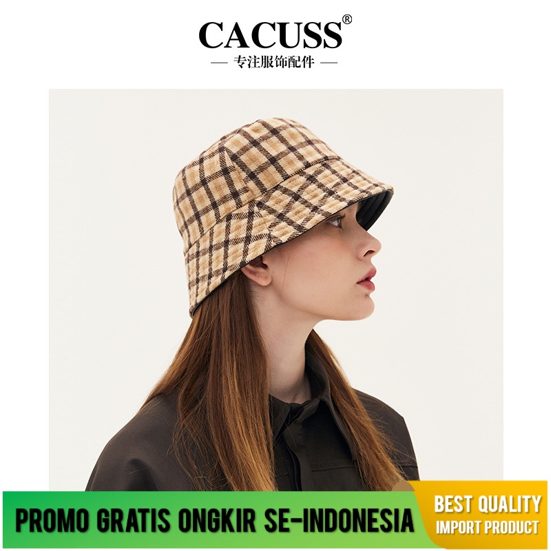 Topi Wanita Ember Topi kan  CACUSS Double-Sided Memakai    Topi Topi Ember Besar Lingkar Kepala Kore