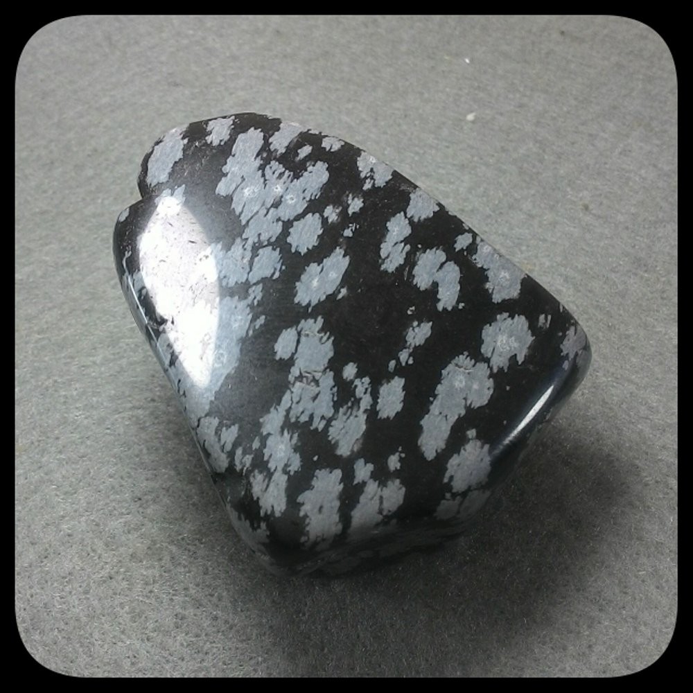 ROUGH POLISHED TUMBLED GRAY WHITE BLACK SNOWFLAKE STONE HQ