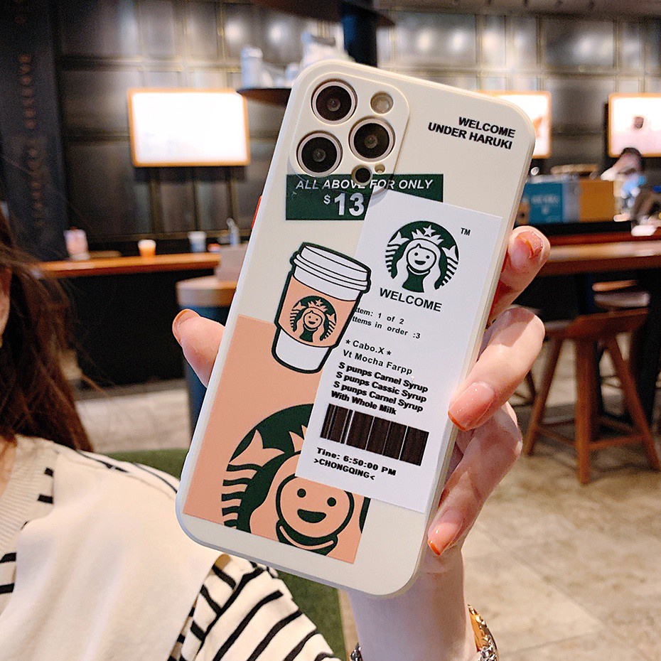 Snoopy Starbucks Casing Vivo Y20 Y50 Y30 Y17 Y15 Y11 Y12 Y95 Y93 Y91 Y30i Y20i Y20S Y12S V20 SE Pro Y51 Y31 S1 Y91i Y91C Y12i Y19 Y1S V9 Y85 Y97 V11i Y71 Y71i Y81 V5S Y67 Y66 Y65 V5 Lite Case Cute Starbuck Coffee Label Liquid Silicone Back Phone Cover-4