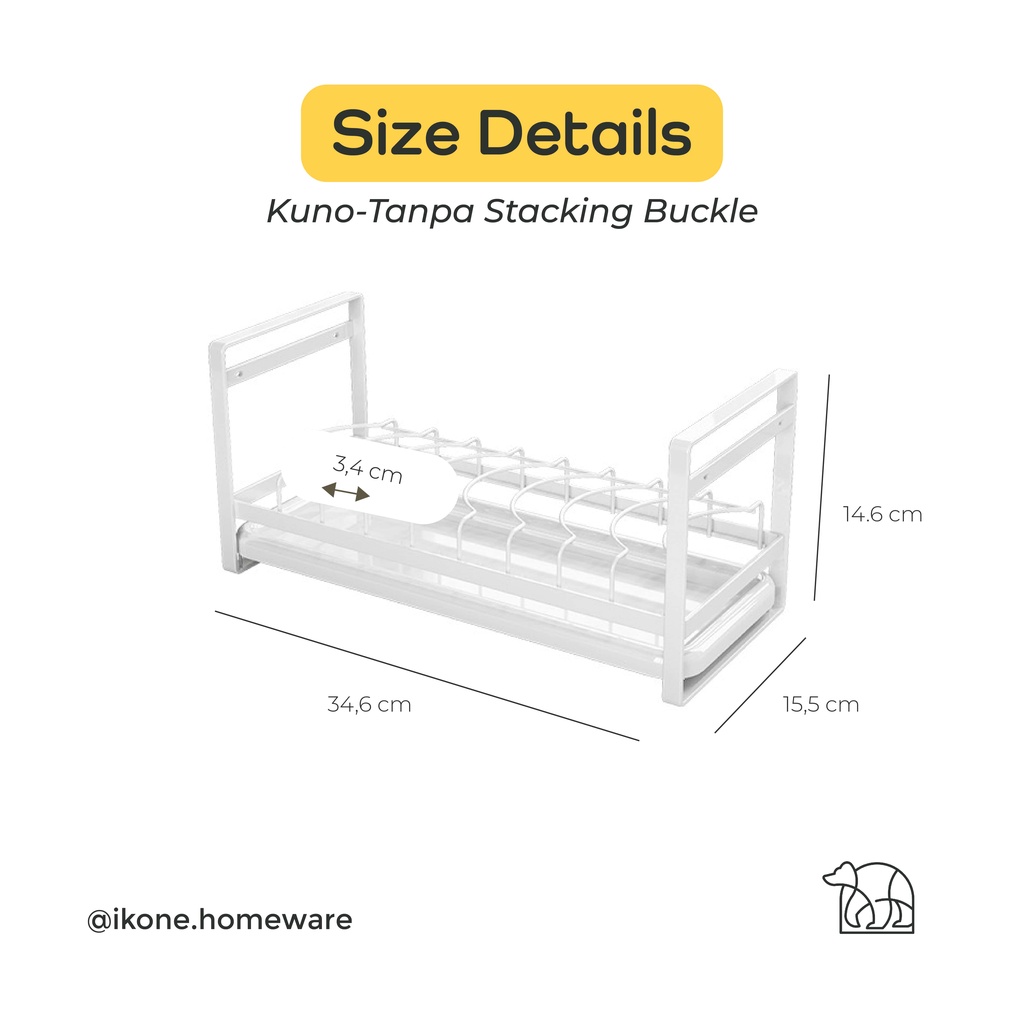 【IKONE】KUNO Rak Piring Perapi Dapur Organizer Piring Lemari Berkualitas Organizer Mangkok Piring Rak Dapur Rak Serbaguna