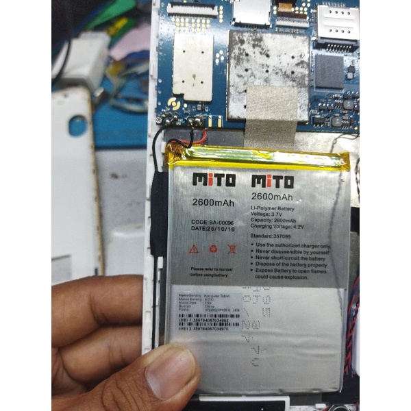 Baterai batre batrai Tablet tab Mito T89 T15 T80 T59 T71 Original ori