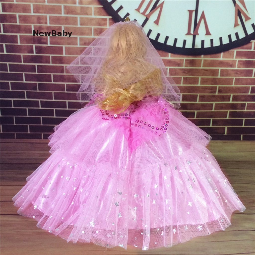 Dress Pesta Pernikahan Handmade Hias Sequin Untuk Aksesoris Boneka Barbie