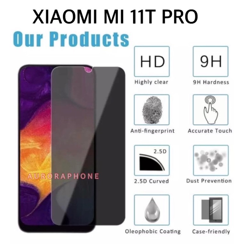 Tempered Glass Xiaomi Mi 11T PRO Tempered Glass Anti SPY Privacy Xiaomi Mi 11T Pro Anti Gores Spy Xi