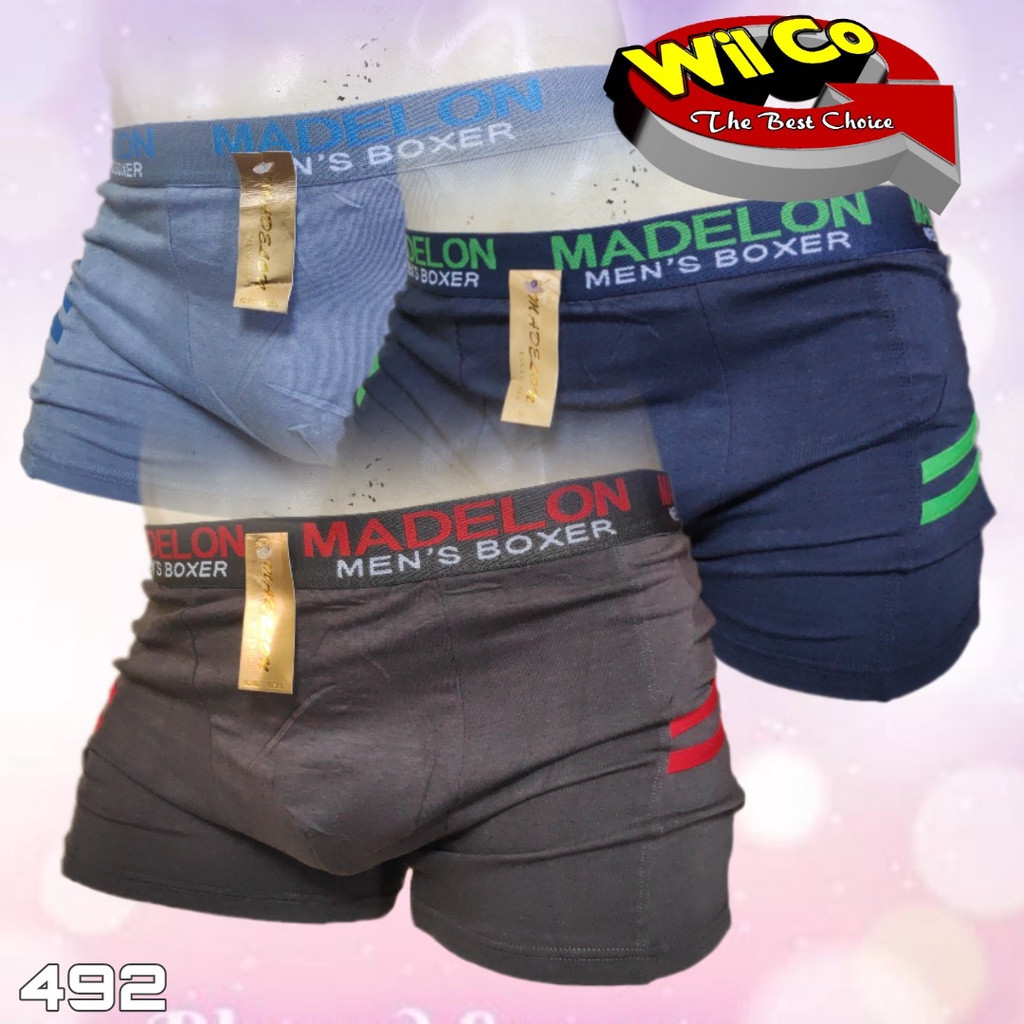 K492 - [Harga Per 1 Potong] CELANA DALAM PRIA [BOXER] MADELON SIZE M - XL