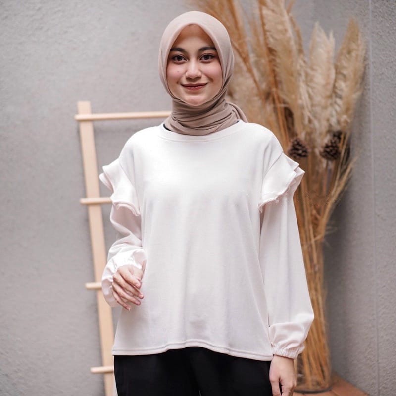 BEFAST - ZEC OOTD Wanita Blus AIYAN / Lausky Blouse / Blouse Wanita Unik / Blouse Bisa Di Pakai Wanita Hijab / Blouse Terbaru / Blouse Casual Polos