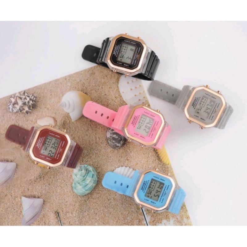 JAM TANGAN WANITA DIGITAL SPORT 1011 RUBBER STRAP jam ac