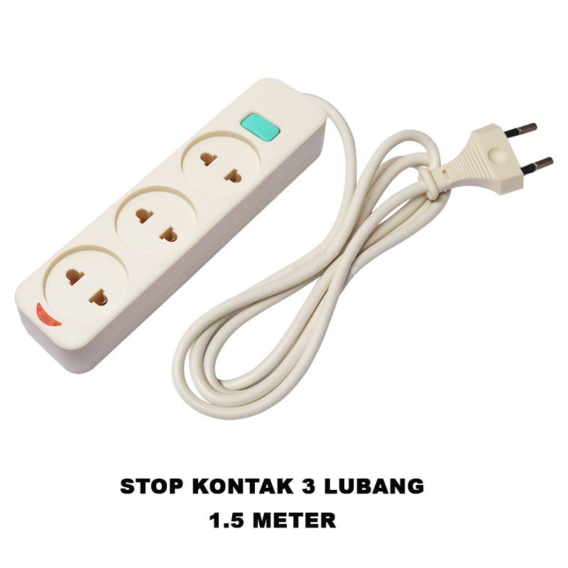 Kabel Oler Olor Koler Listrik Sambungan Perpanjangan panjang 1.5M 3M isi Stop Kontak 2 3 4 5 Lubang dengan Saklar Tombol on off dan di lengkapi lampu indikator