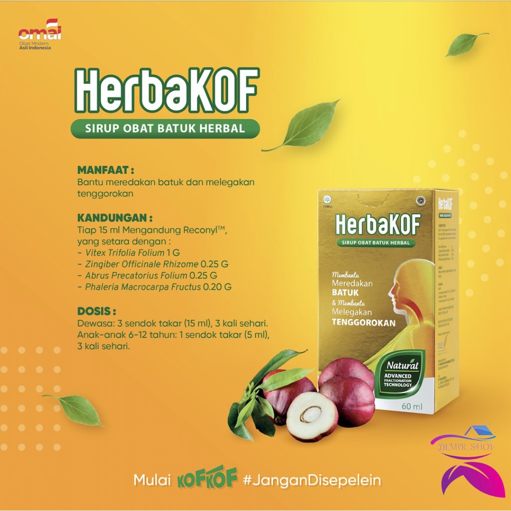 Herbakof Obat Batuk Herbal 60 mL &amp; 100 mL / Batuk Kering &amp; Berdahak