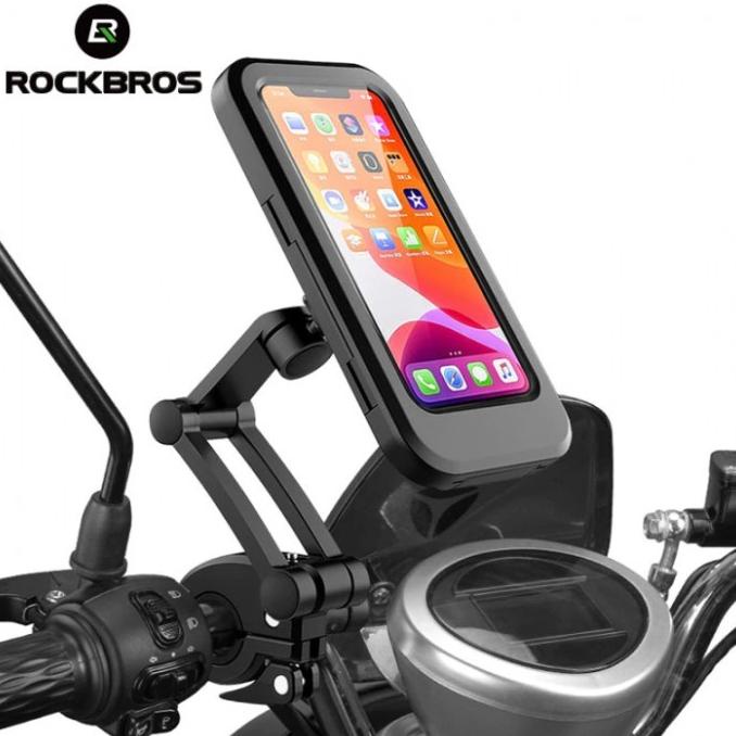 Rockbros Hl-69 Bike Handlebar Waterproof Case Phone Holder Full Touch