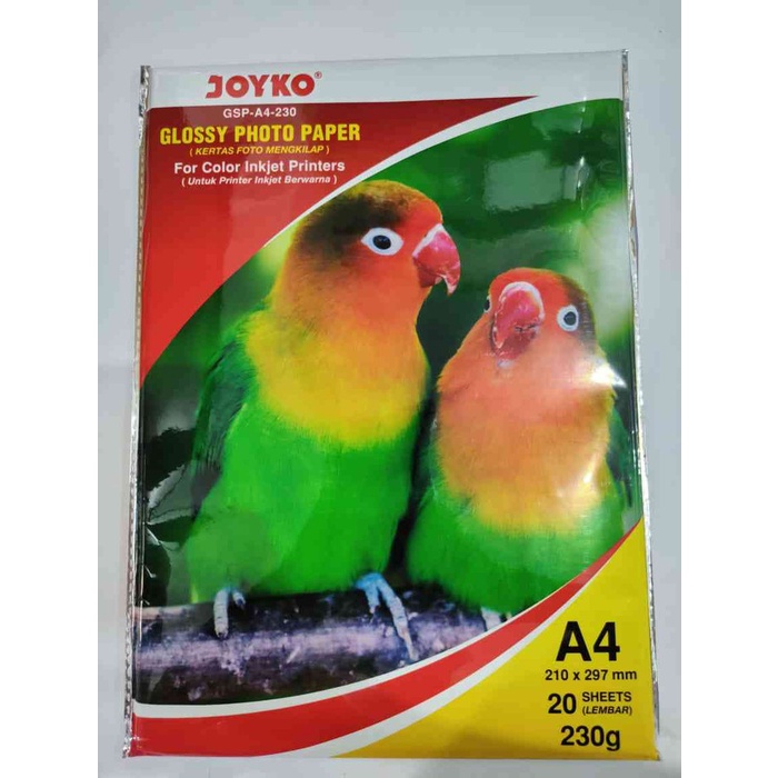 

Senikertas- Kertas Foto/Glossy Photo Paper Gsp-A4-230 Joyko A4 -Kertas-Seni.