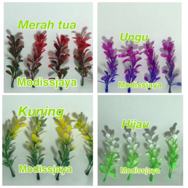 Daun plastik dekorasi