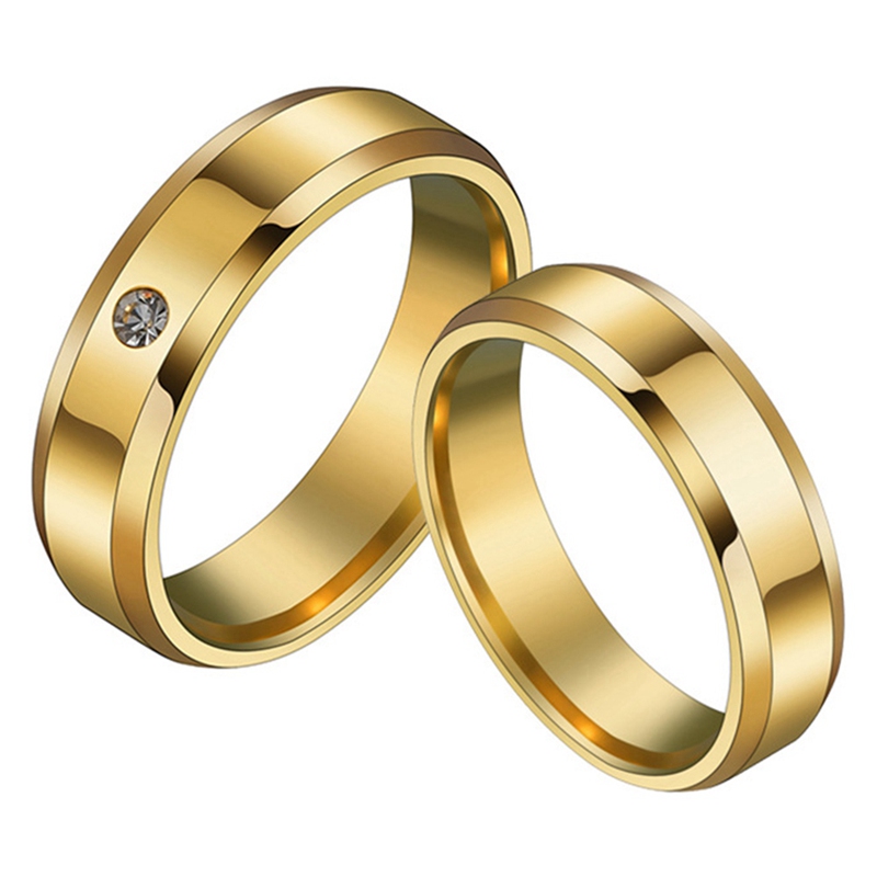 New Luxury 18K Gold Wedding Rings Simple Design Couple Alliance Ring Lover Rings Couple Rings 1pcs