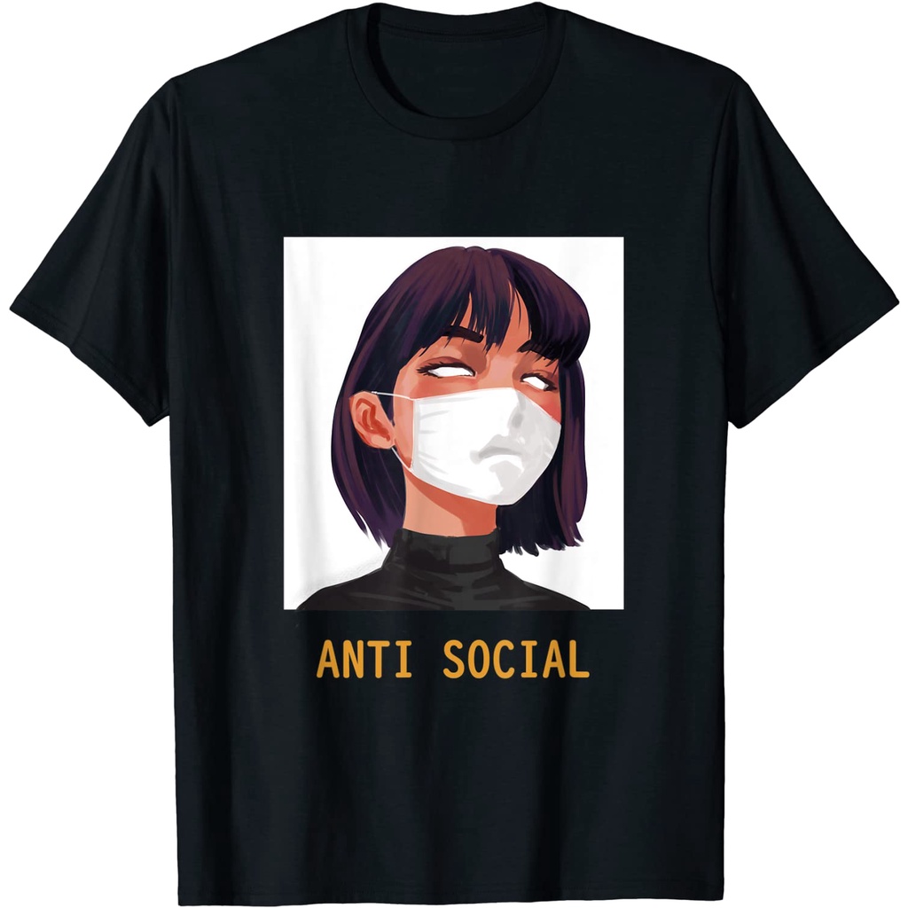Baju Dewasa Antisocial Aesthetic Vaporwave Anime Japanese Goth T-Shirt