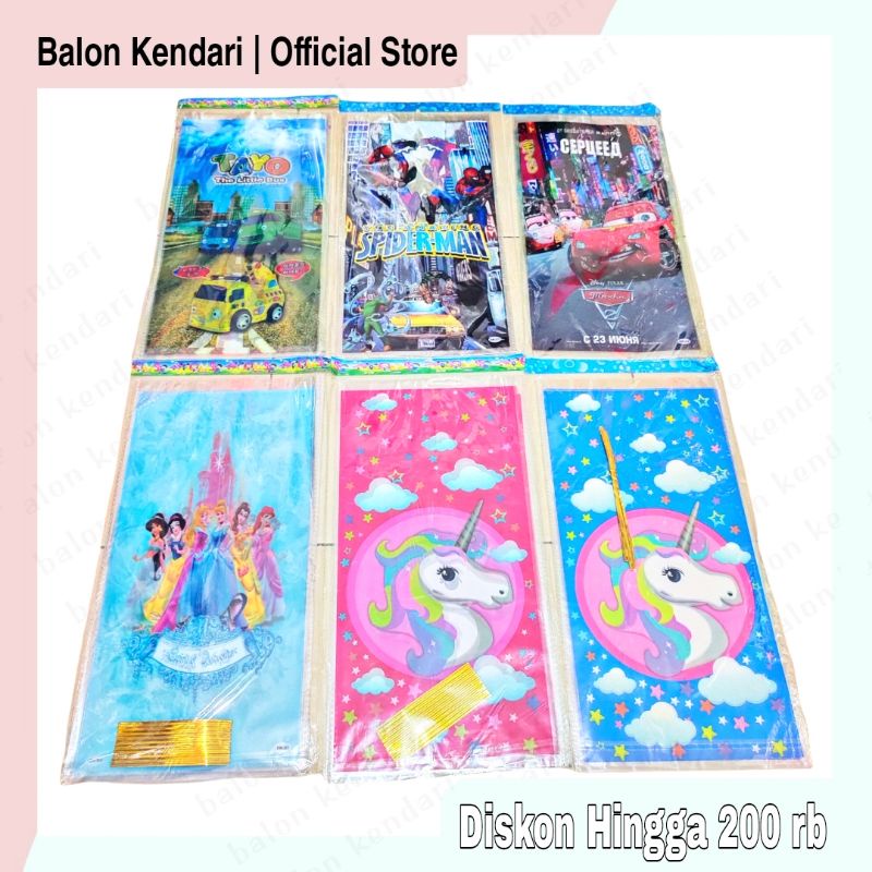 

(isi 10) Size L Besar Plastik Snack OPP 25 x 50 cm / bingkisan snack Parcel ultah karakter