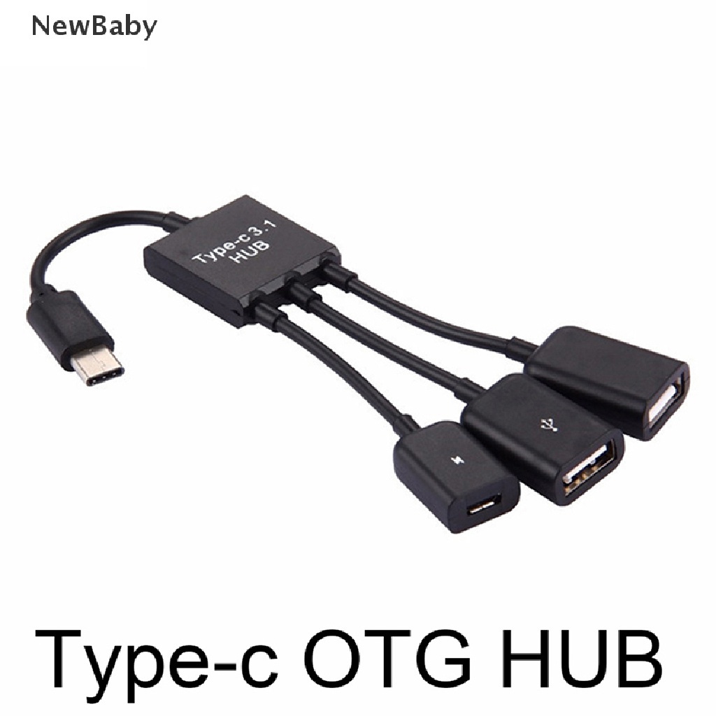 Kabel Adapter Konverter 3 In 1 3 Port USB-c 3.1 Male Ke USB 2.0 OTG