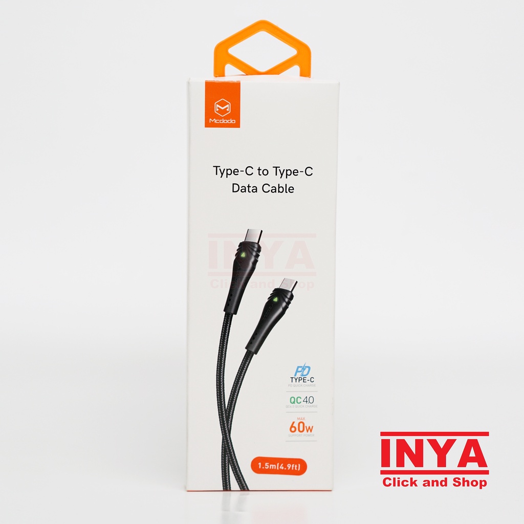 MCDODO CA-6660 Type C to Type C Data Cable 1.5m - 3A Quick Charging - Kabel Data