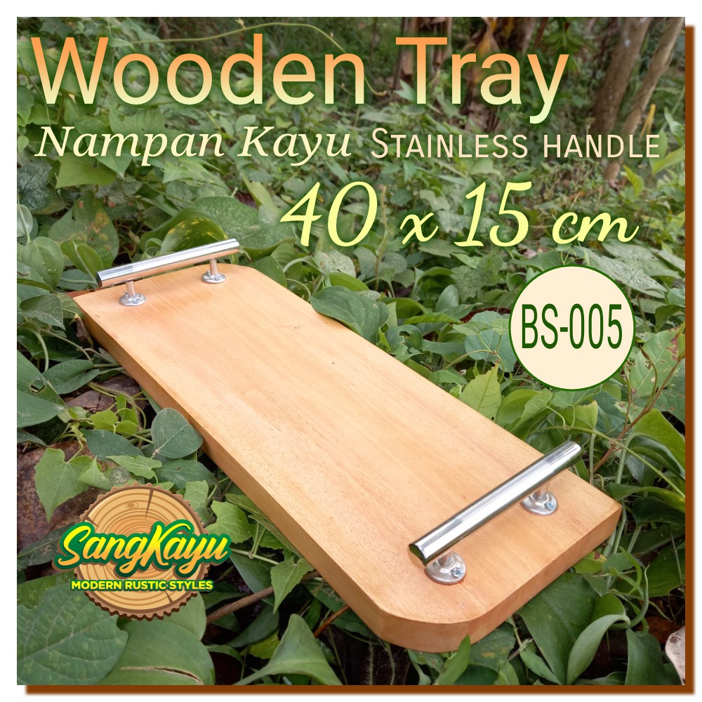 Nampan nampan kayu 40x15cm BS-005 Wooden Tray nampan saji serving tray