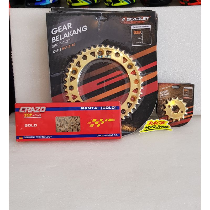 GEAR SET/GEAR KOMPLIT CRF150 SCARLET GOLD SERIES