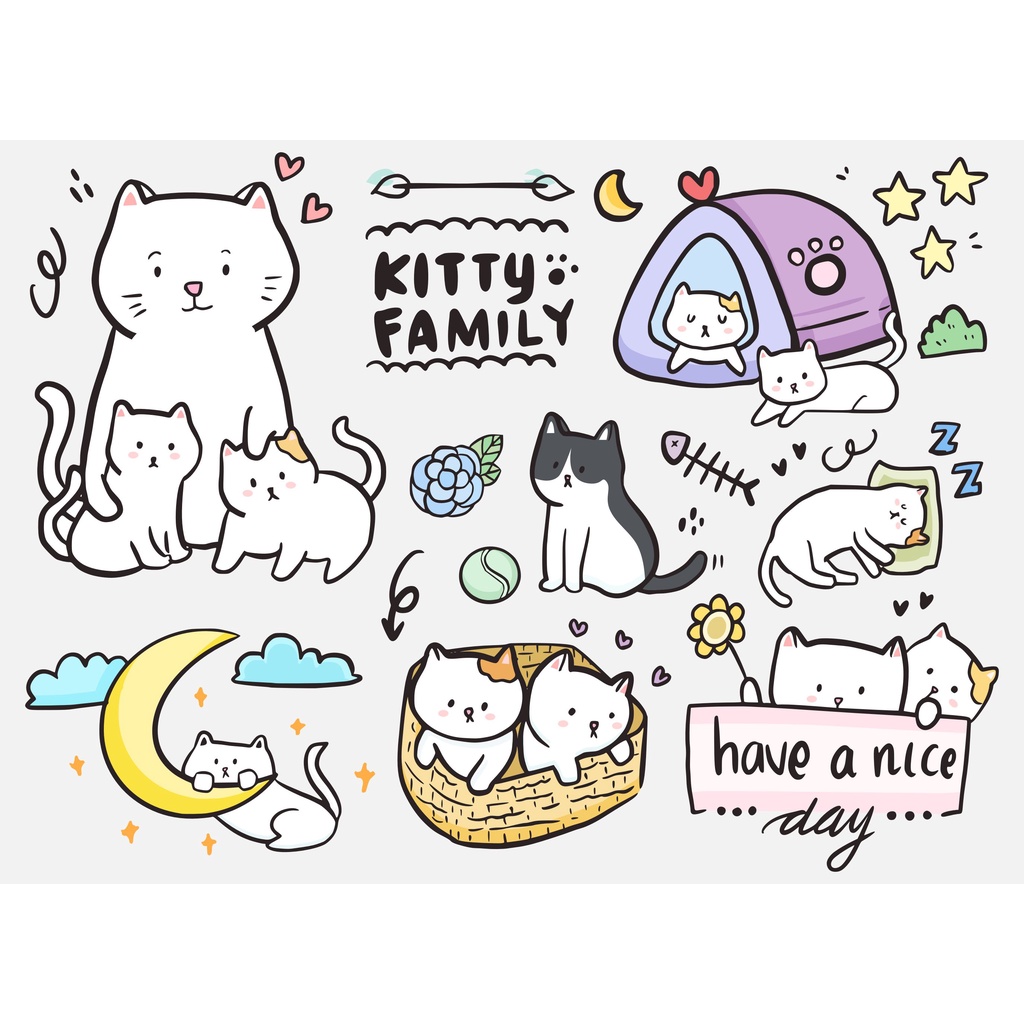 

Sticker Vinyl Tumblr Cute "DOODLE" l Aesthetic Cutting Sticker Kpop Thailand / Sticker Helm Botol