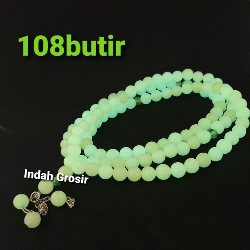 TASBIH BATU POSPOR HIJAU 8MM 108BUTIR NATURAL