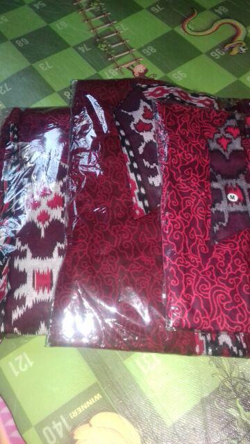 Batik Couple Keluarga Sania Ruffle Ori Ndoro Jowi Dnt Mega Mendung Merah