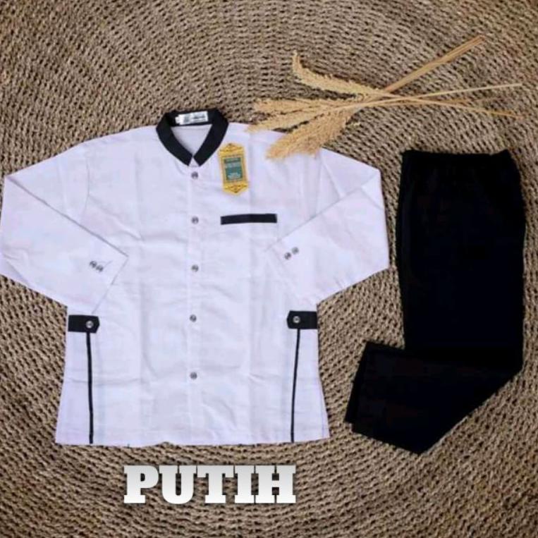 iu✦Terbatas SETELAN BAJU KOKO PUTIH MODEL JAS KOKO DAN ATASAN/JASKO ANAK/JASKO MUSLIM ANAK(KOKO PUTI