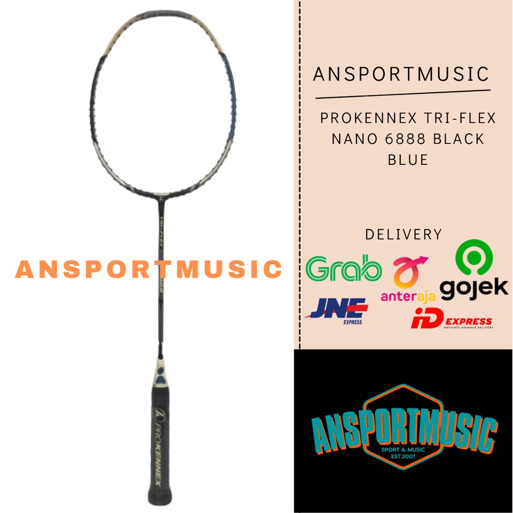 Raket Badminton ProKennex Tri-Flex Nano 6888 Blue Black Original 100%