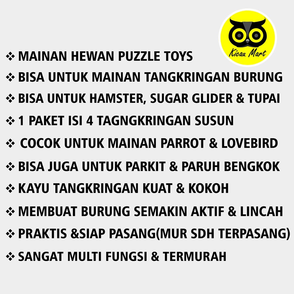 TANGKRINGAN RAILING SUSUN MAINAN BURUNG LOVEBIRD FALK SUNCONURE NURI BETET MAINAN HAMSTER GECKO TKRL