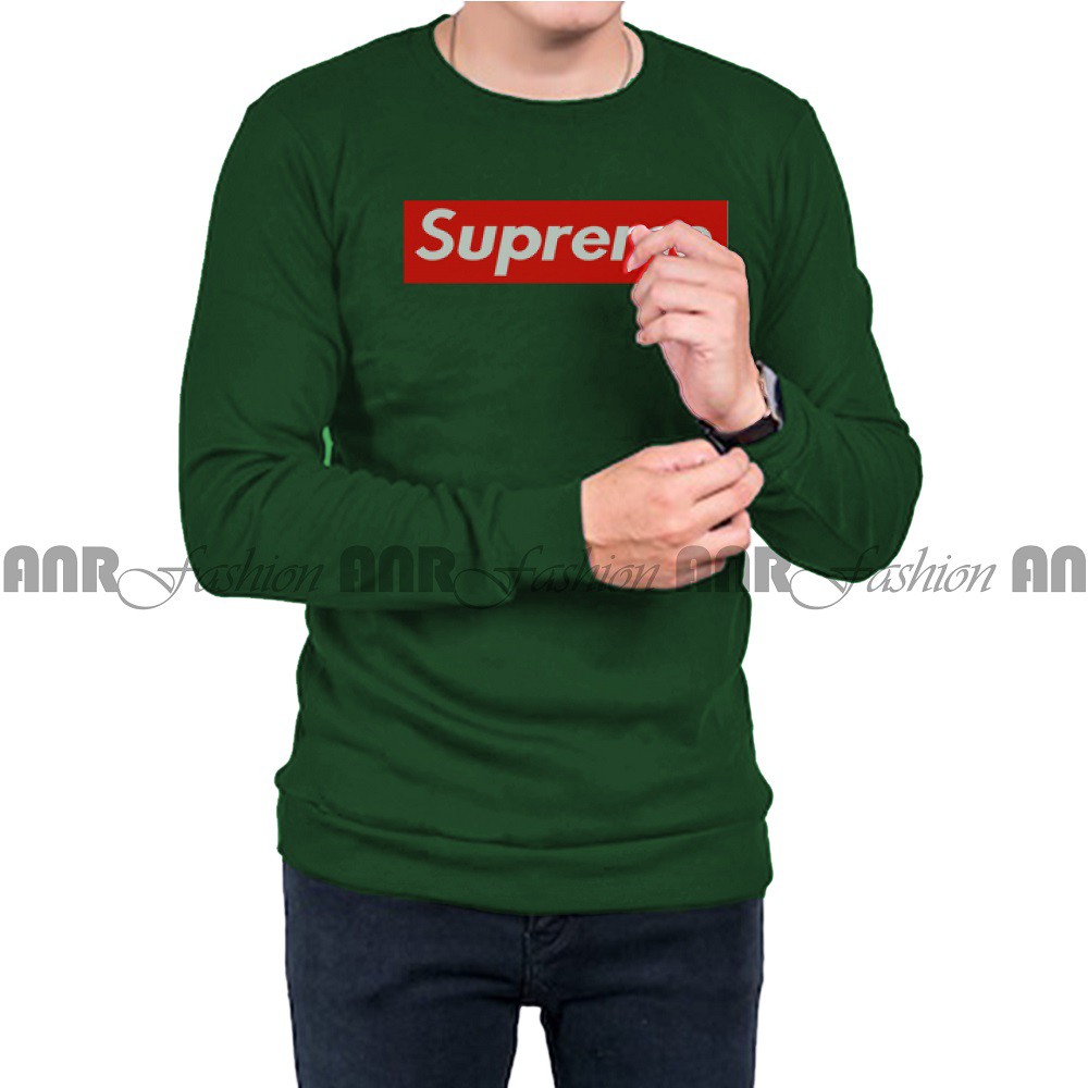 Sweater Supreme Basic Oblong Supreme Pria/Cowok - Hitam/Abu Misty/Merah/Biru Navy