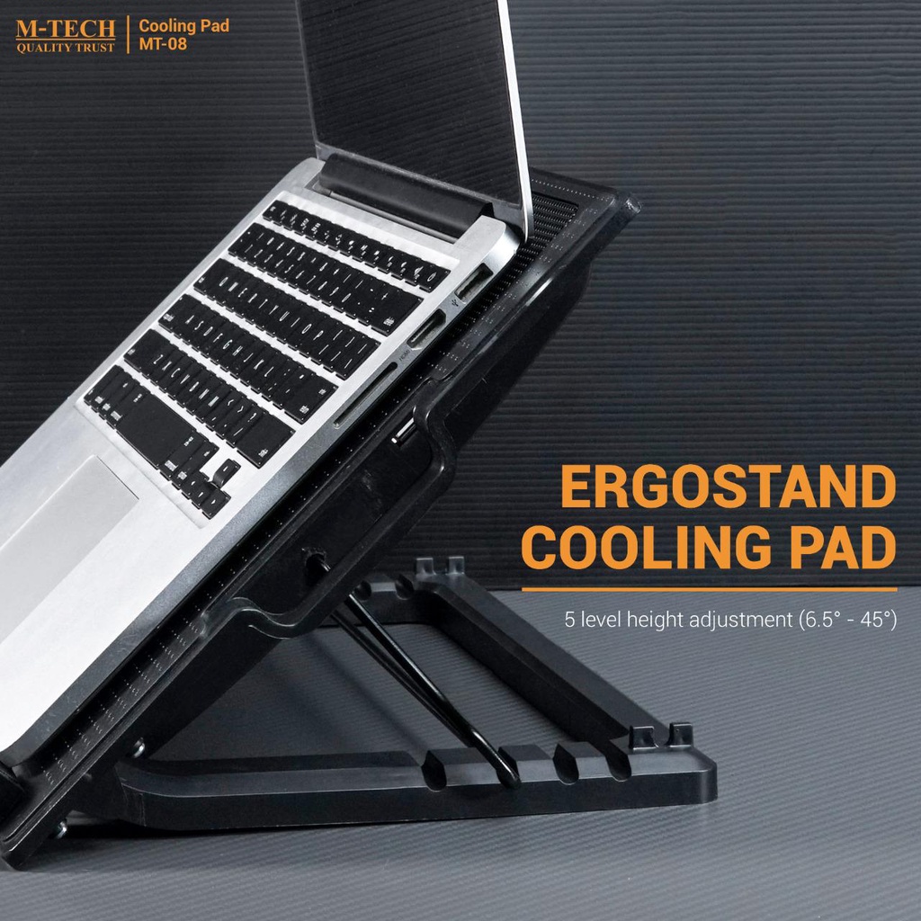 M-Tech Original Ergostand MT-08 Cooling Pad Kipas Pendingin Laptop