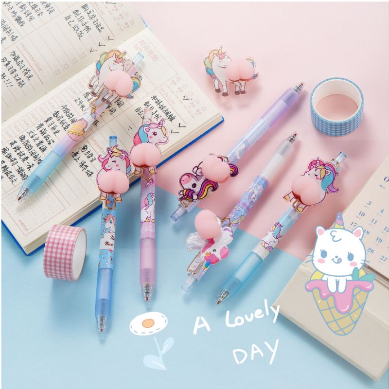 pulpen lucu unicorn gel