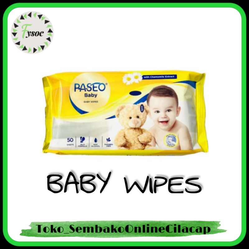 PROMO!!! PASEO BELI 1 GRATIS 1 BABY WIPES TISSUE BASAH 50 SHEETS