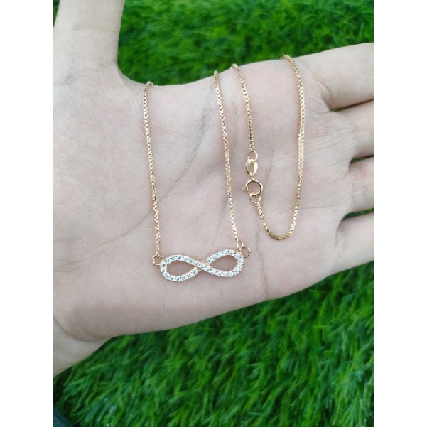 KALUNG KOYE ITALI SANTA+ INFINITY MP FULL/ KALUNG PERAK ASLI SILVER 925 LAPIS EMAS/KALUNG FASION WANITA TERBARU