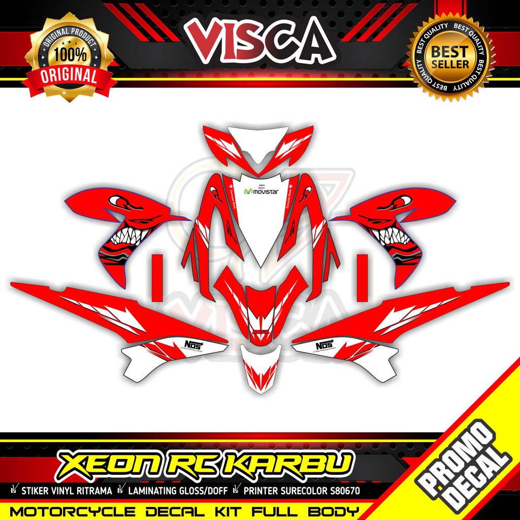Decal Xeon Rc Full Body Stiker Xeon Rc Karbu Full Body Shark