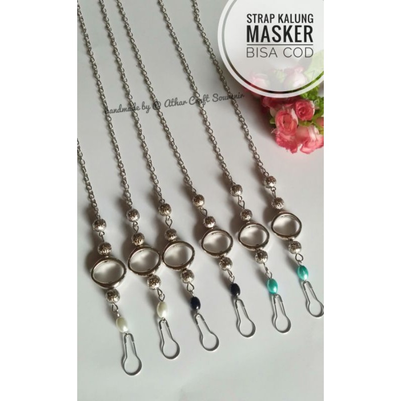 COD Kalung Masker Murah Kekinian / Strap Masker Rantai Mutiara tali gantungan masker konektor masker