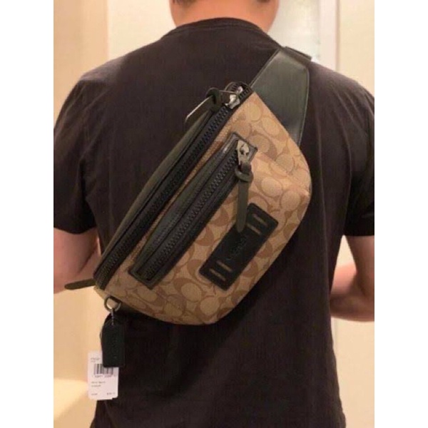 tas waistbag cowok pria coach signature terrain original