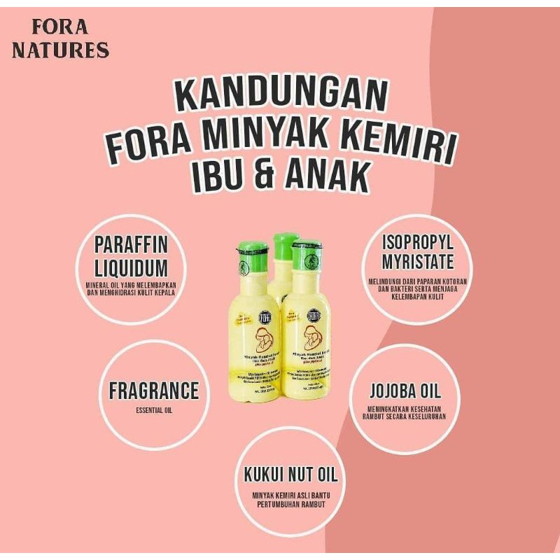 Minyak Kemiri Plus Jojoba Oil FORA Penyubur Penumbuh Rambut Bayi Anak Balita 65 ml