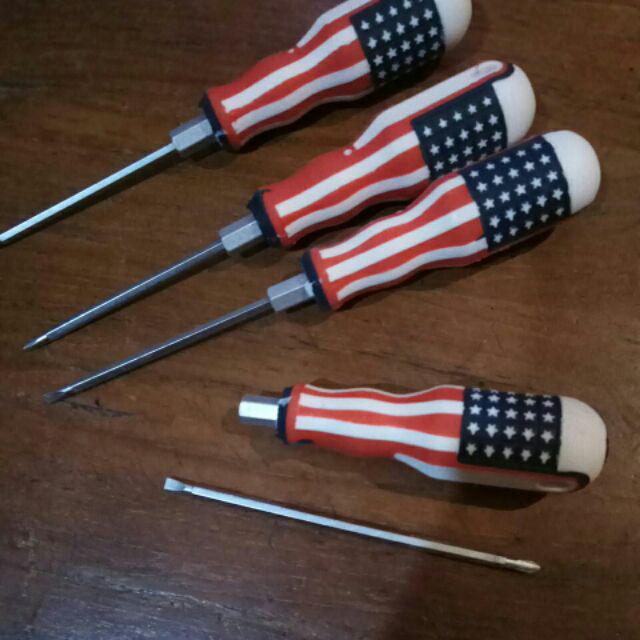 Obeng Besar Fleksibel 5 Bolak Balik Amrik Min Plus +/-