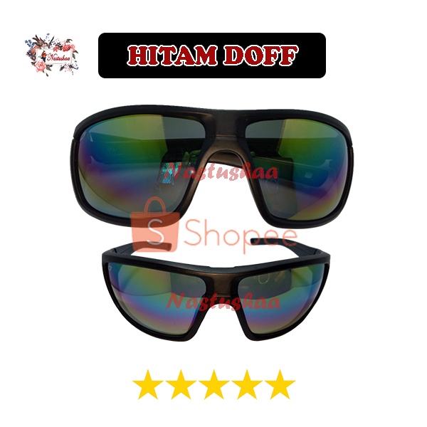 KACAMATA SEPEDA SPORT OLAHRAGA FULL FRAME KACAMATA HITAM PRIA/WANITA SAFETY FASHION GAYA SPORT FULL FRAME