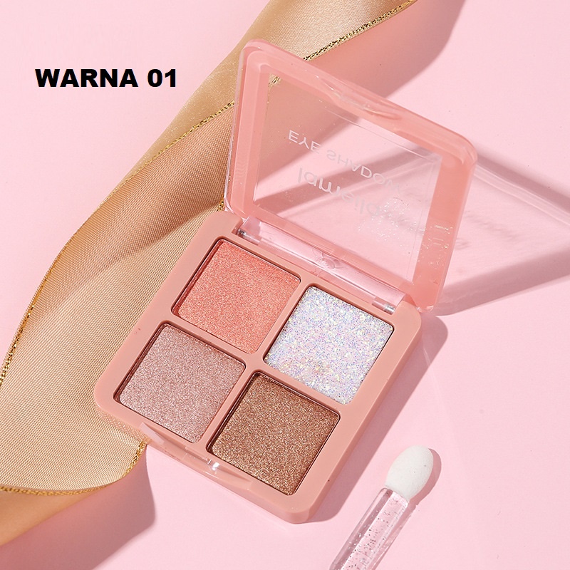 Lameila Eyeshadow 4 Warna (New) Kombinasi Glitter ~ Tahan Lama 5086