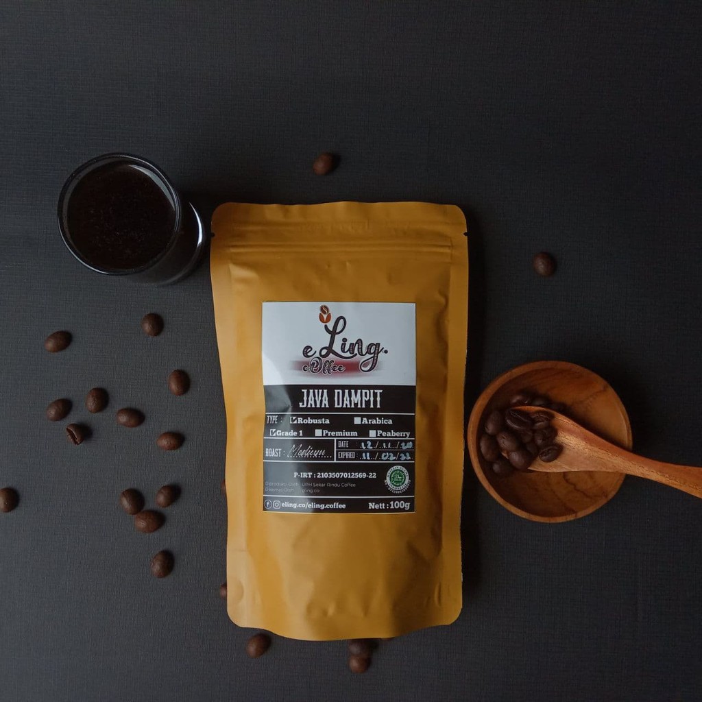 

Eling Coffee Robusta dampit honey process bubuk kopi 100g-250g