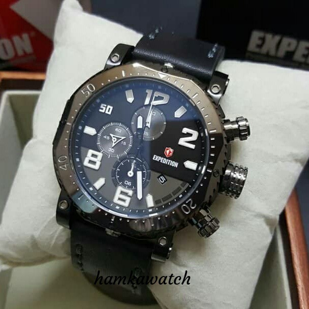 jam tangan / Watch_Id pria expedition original e6658 gun black leather black