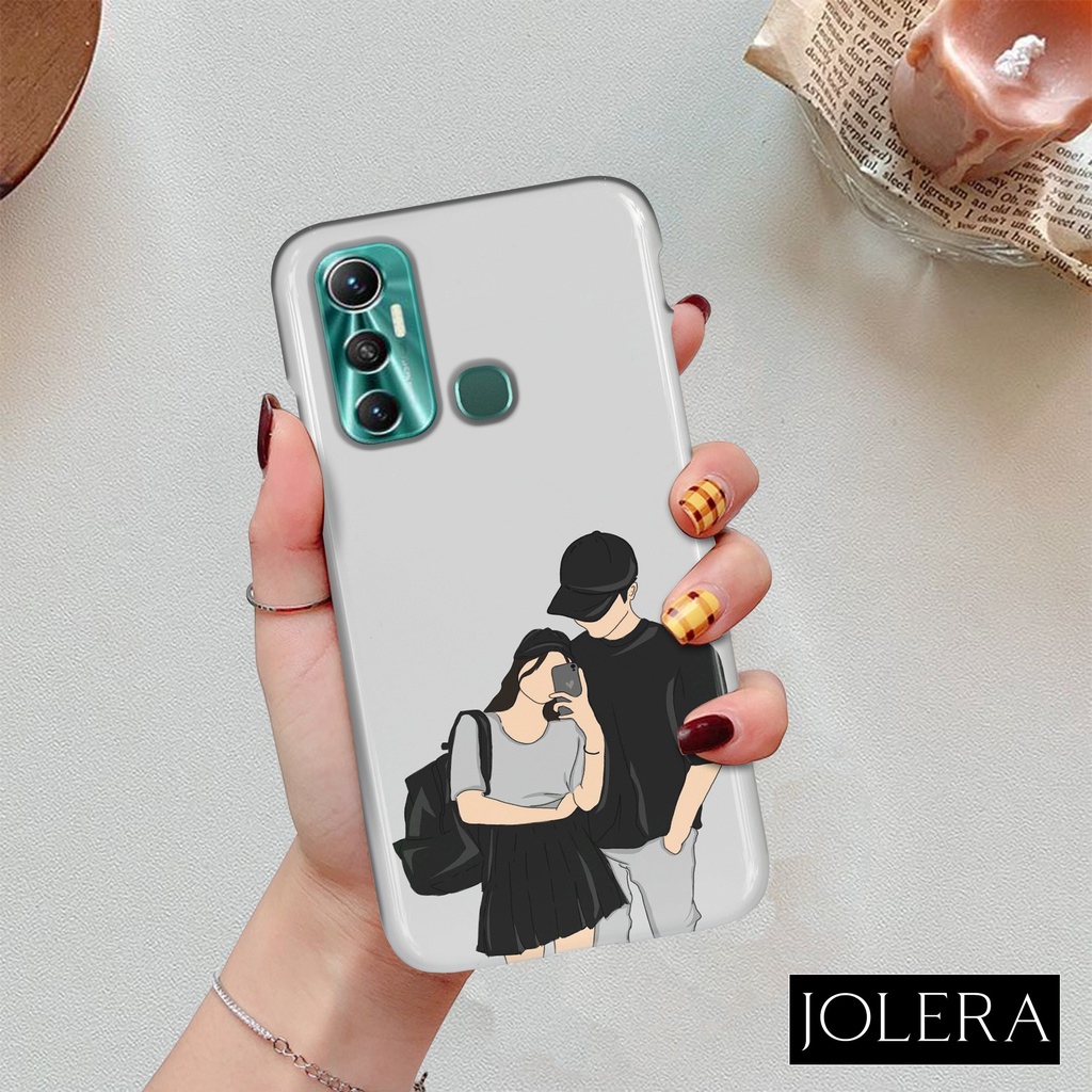 [DF073] JOLERA Fashion Case Infinix hot 11 Cartoon Couple series Fashion Case Softcase dan Hardcase,