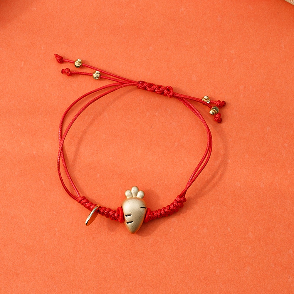 Hu Hu Hu Hu Hu Alat Bantu Pasang Kacamata♡ Gelang Tali Merah Adjustable Dengan Charm Tikus Zodiak Untuk Wanita