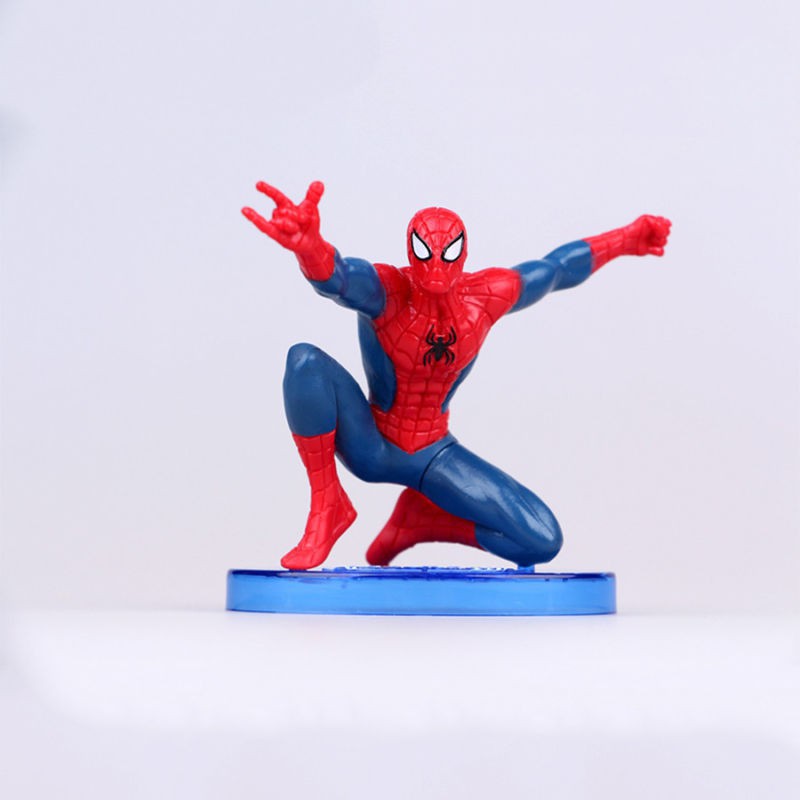 Set 7 pcs Spiderman Action Figure Mainan Anak Laki Pajangan Hiasan Kue