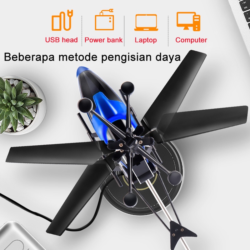 Helikopter Remote Control 3,5 Channel Mainan Terbang RC Giroskop Bawaan Terbang Lancar