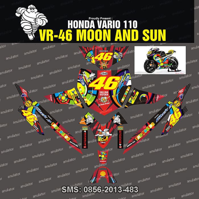 Cuci Gudang STICKER STRIPING vario-110 VR46 SPEC A