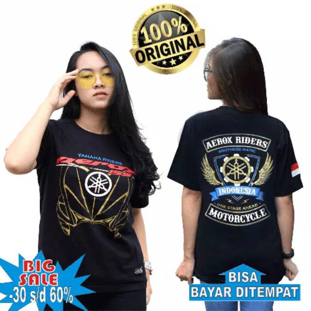 COD KAOS YAMAHA AEROX KAOS AEROX MODEL DISTRO BIKERS MOTOR YAMAHA CLUB BONUS STIKER CADEL BANDUNG